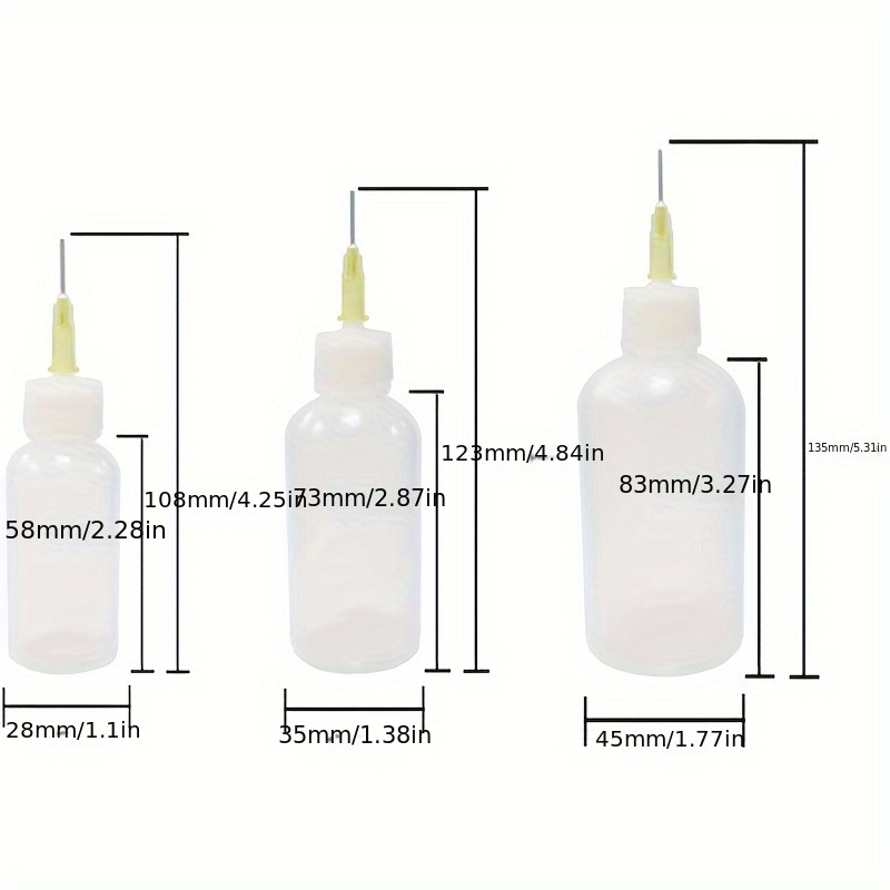 goiio Goiio 10 Pcs 1 Ounce Precision Tip Applicator Bottle 30 ML  Translucent Glue Bottles Multicolor Lid with 2 Pcs Mini Funnel, for A