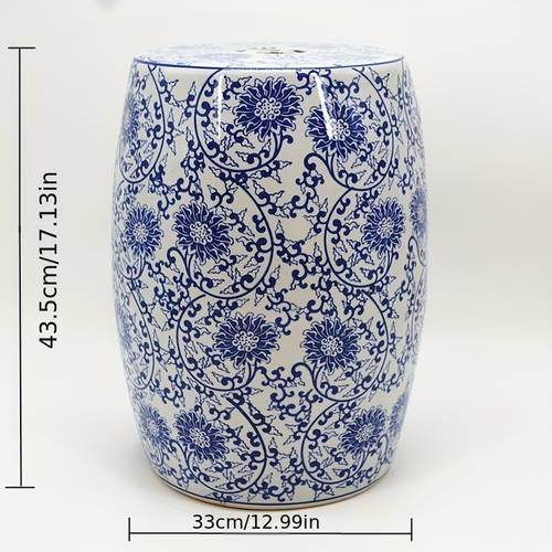 new chinese style blue and white porcelain ceramic drum stool shoe changing stool vanity stool garden porcelain stool ceramic stool pottery chair courtyard footstool plant stand