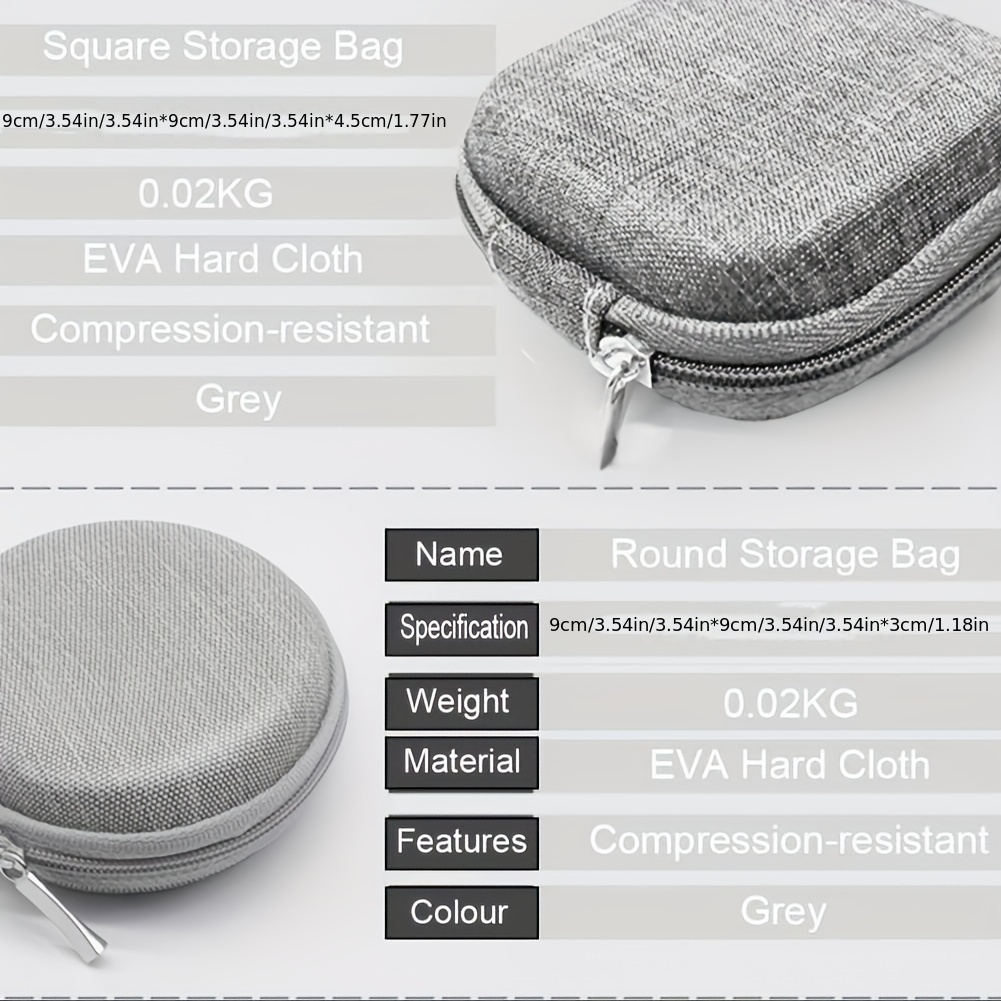 Round coin pouch wallet //Earphone holder //Cable organizer