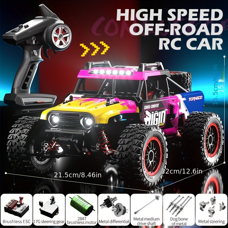 TEMU 75km/h Remote Control Racing Car, 4wd Remote Control Racing Brushless Electric High Speed Off-road Drift Remote Control Toy