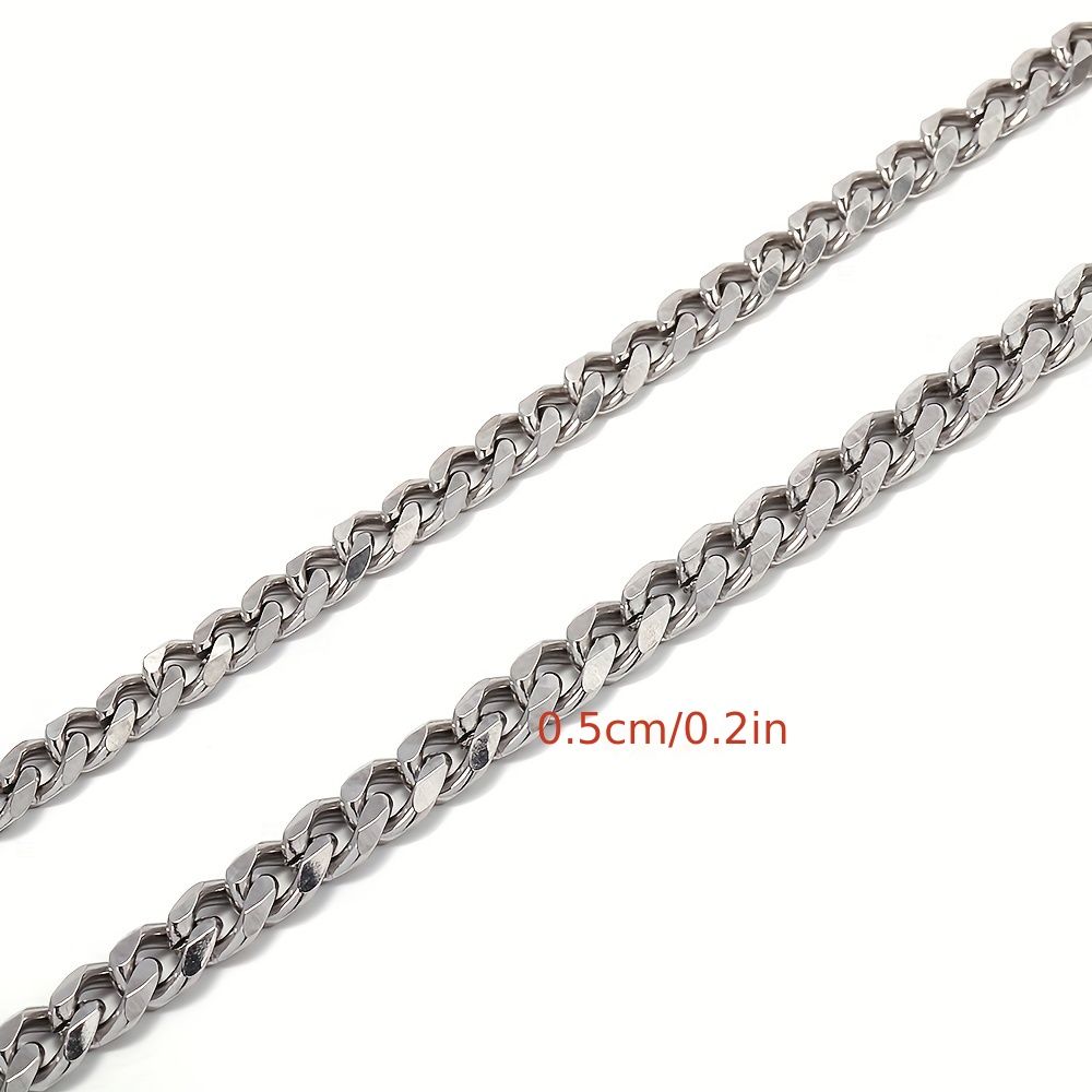 1meter Stainless Steel Chain Oval Curb Cuban Chains For - Temu