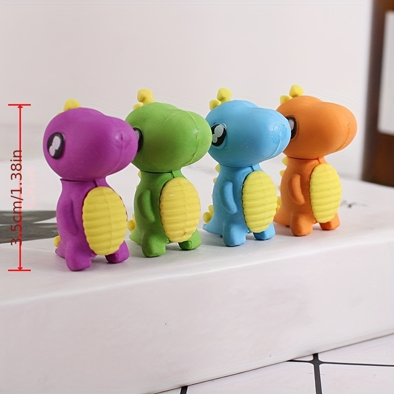 4 Pcs Dinosaur Pencil Eraser Set Kids School Supplies