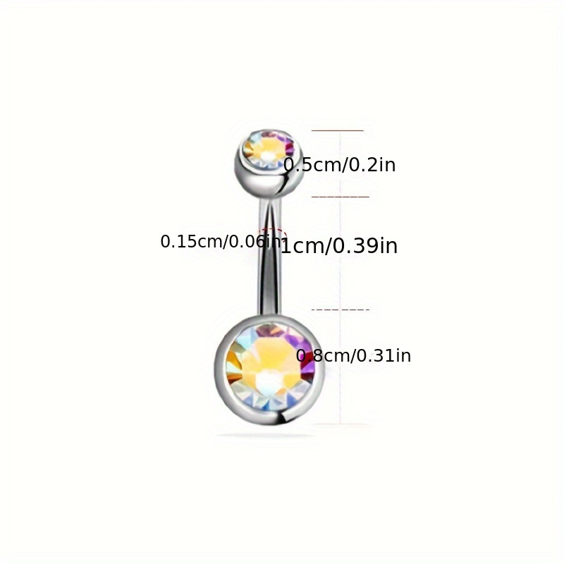 12-Piece Stainless Steel Double Drill Belly Button Rings Set