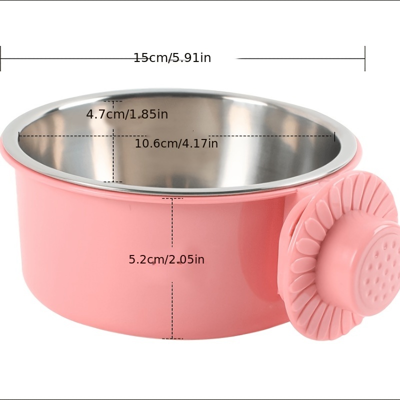 Crate Dog Bowl, Removable Stainless Steel Pet Food & Water Feeder Bowls,  Cage Hanging Food Bowls And Water Feeder - Temu