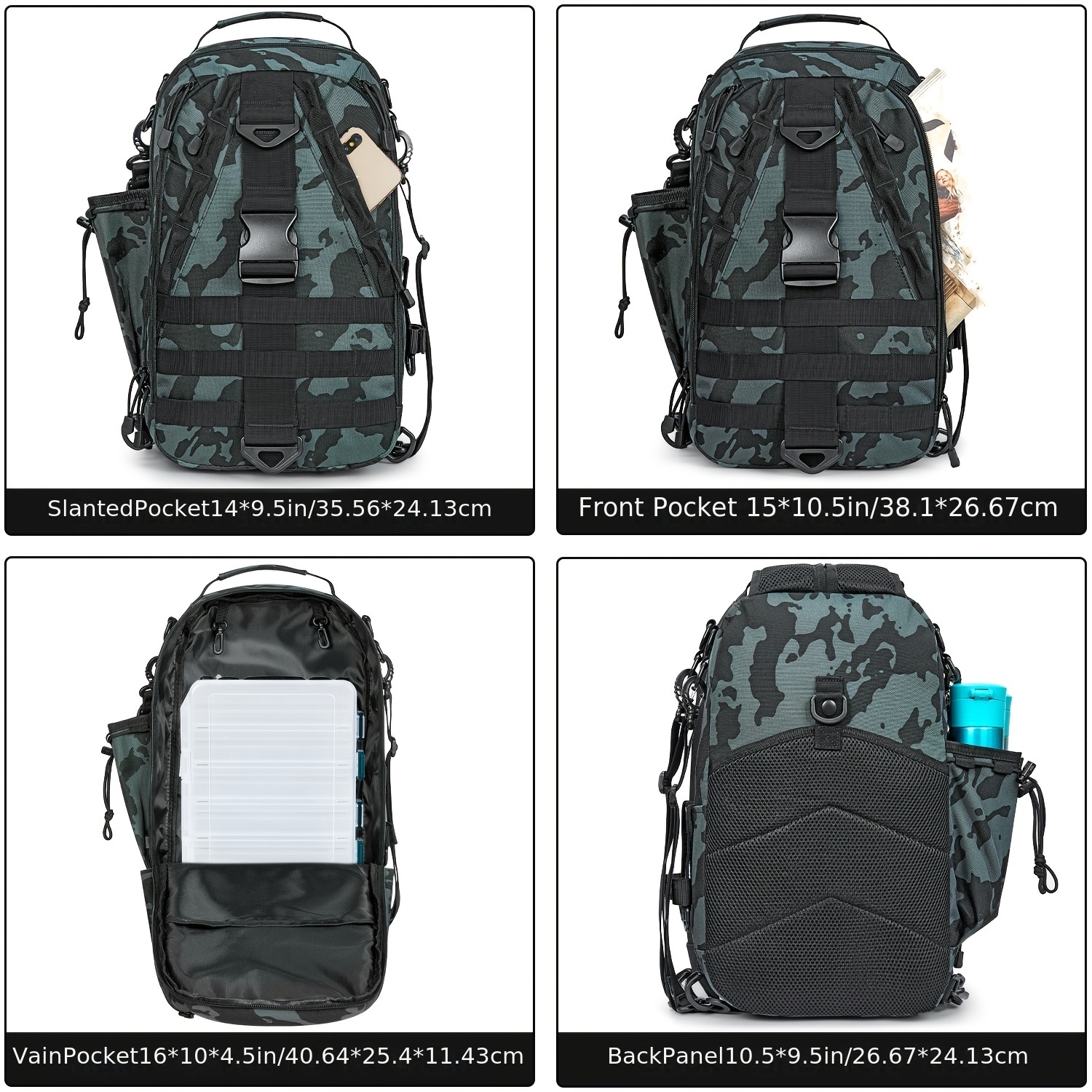 NUFR Fishing Tackle Backpack Storage Bag, Outdoor Shoulder Backpack,  Water-Resis