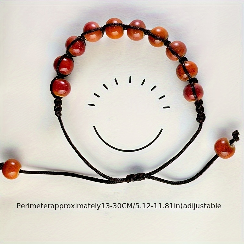 Adjustable Bracelet 10mm Ceramic Beads Multicolor Ethnic Unisex