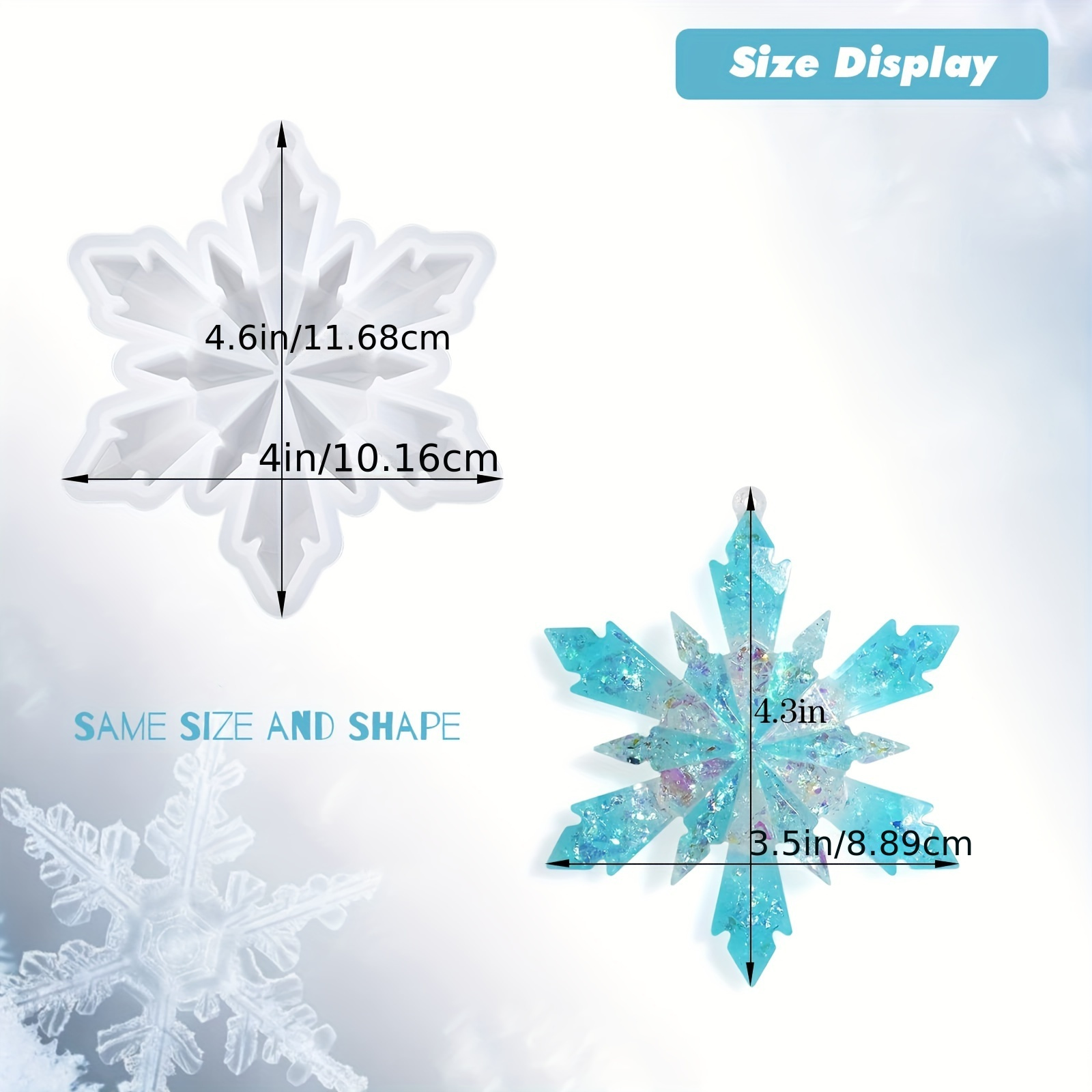 Image of 3d Snowflake Silicone Resin Mold For Diy Christmas Ornaments, Jewelry Pendants & Keychains - Epoxy Casting Mould, Best For Christmas