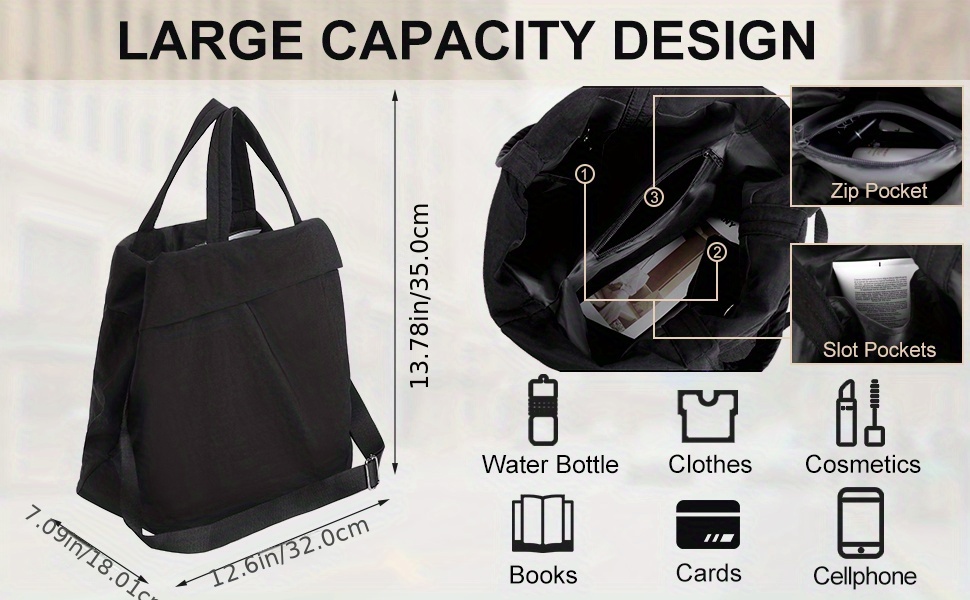  Juoxeepy Nylon Tote Bag Large Capacity Hobo Tote Bag for Women  Casual Shoulder Bag Shopping Handbag Gym Travel Work Tote Bag : Clothing,  Shoes & Jewelry