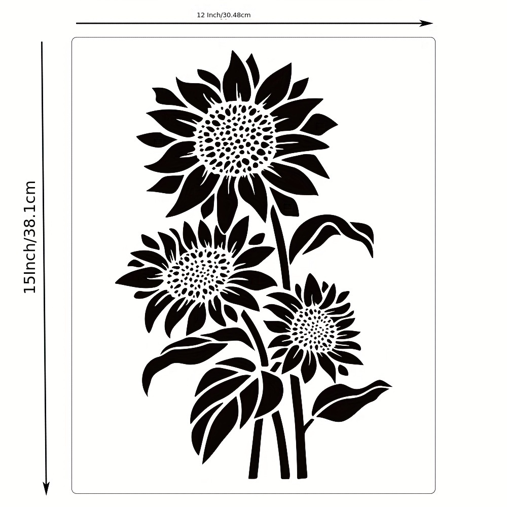 Plantilla Grande Girasol (12x15 Pulgadas) Moldes - Temu Spain