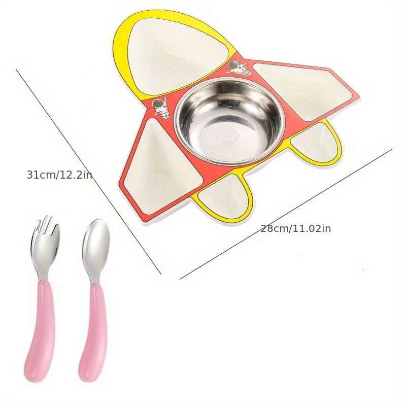 Cute Cartoon Spoon Fork Set 304 Stainless Steel Infant Feeding Children's  Tableware Baby Utensil Cutlery Set Dinnerware PINK MOUSE