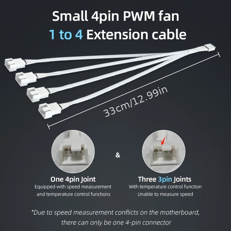  MasterFan hub 1 to 10 4PIN SATA PWM hub, Chassis Fan Cable hub  Adapter, Strong Magnet adsorption is not Easy to Fall Off : Electronics