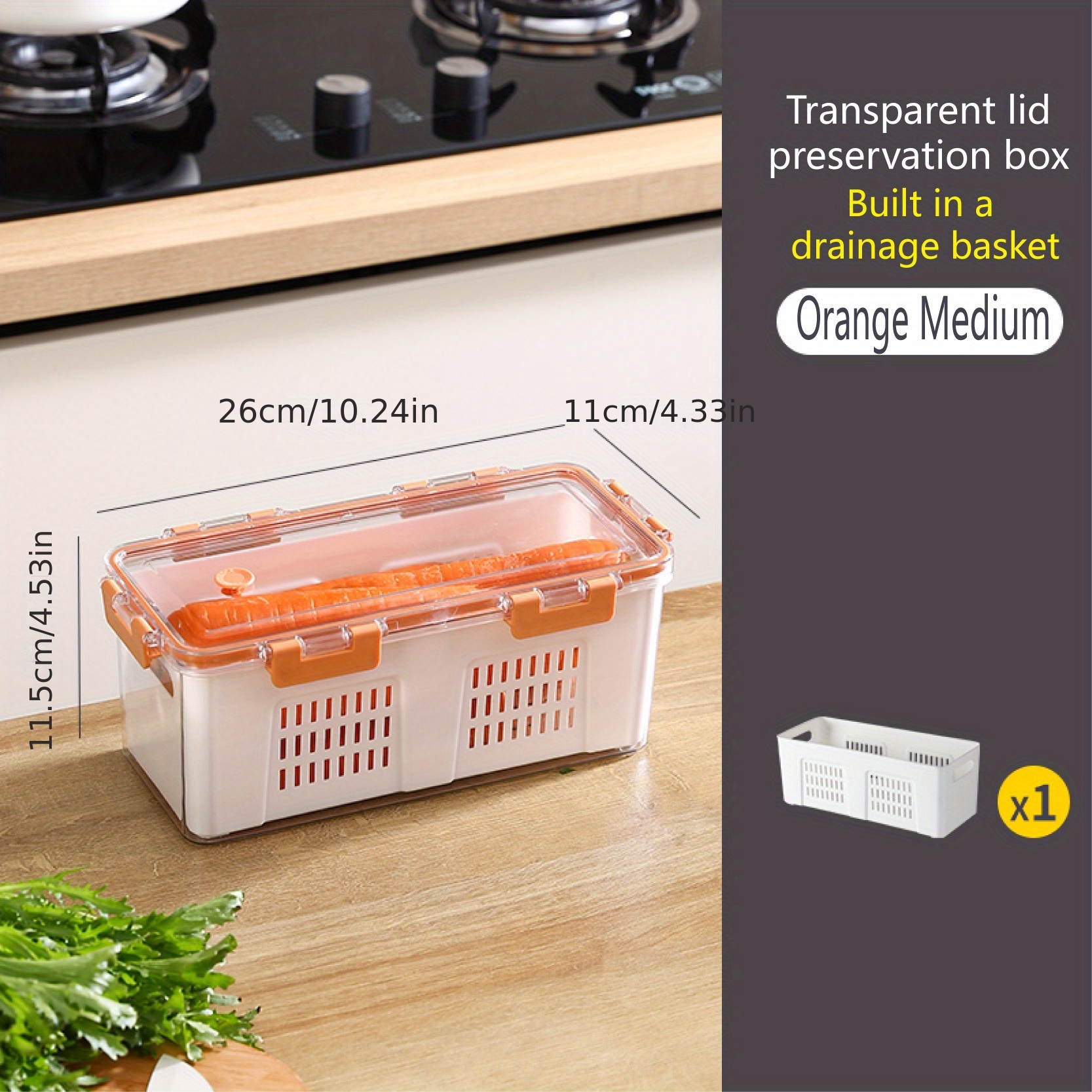 Large-capacity Kitchen Refrigerator Storage Box with Lid Handle Plastic  Sealed Fresh-keeping Box Food Storage Containers