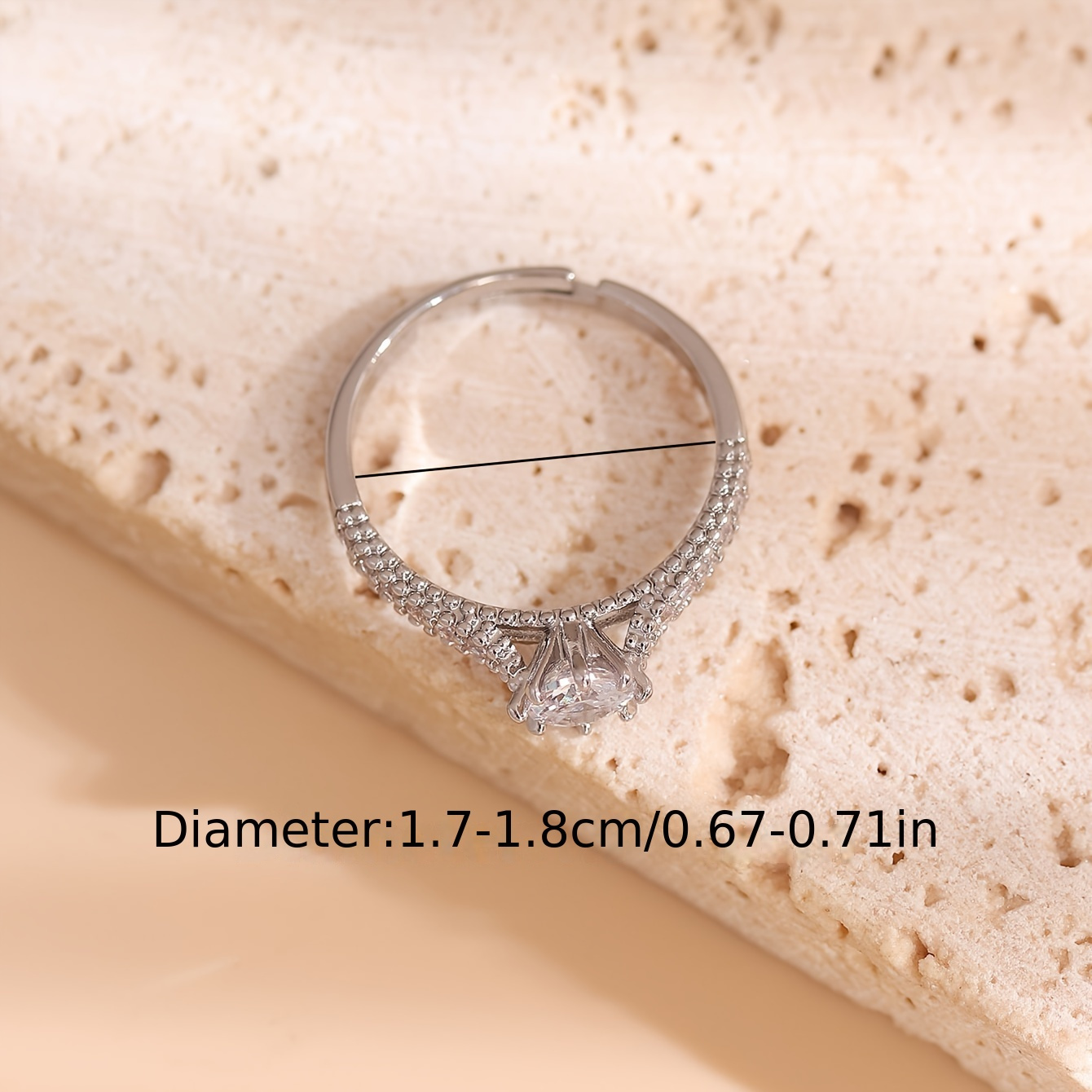 Fashionable Minimalist Women's Ring, High End Copper with Zirconia