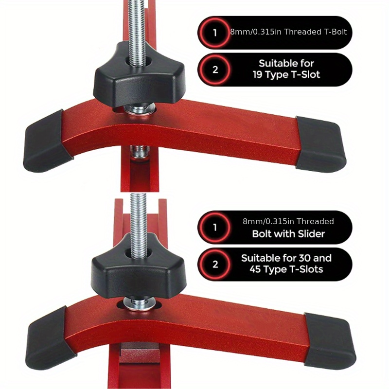 RESTUFFS VEIKO 2 Set Quick Acting T-Track Hold Down Clamp with T Bolts and  Silder Aluminum Alloy Woodworking Clamps for Routers Drill Presses CNC  Table Saws 26.98 RESTUFFS