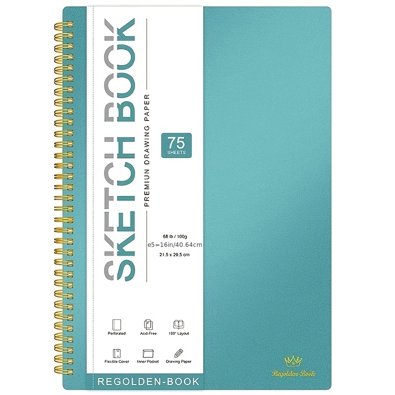 1pc A4 Sketch Book 22.86 X 30.48cm, Mixed Media Sketchbook With Tearable  Thread, 75 Sheets White Thick & Smooth Acid Free Drawing Paper, Sketch Pad