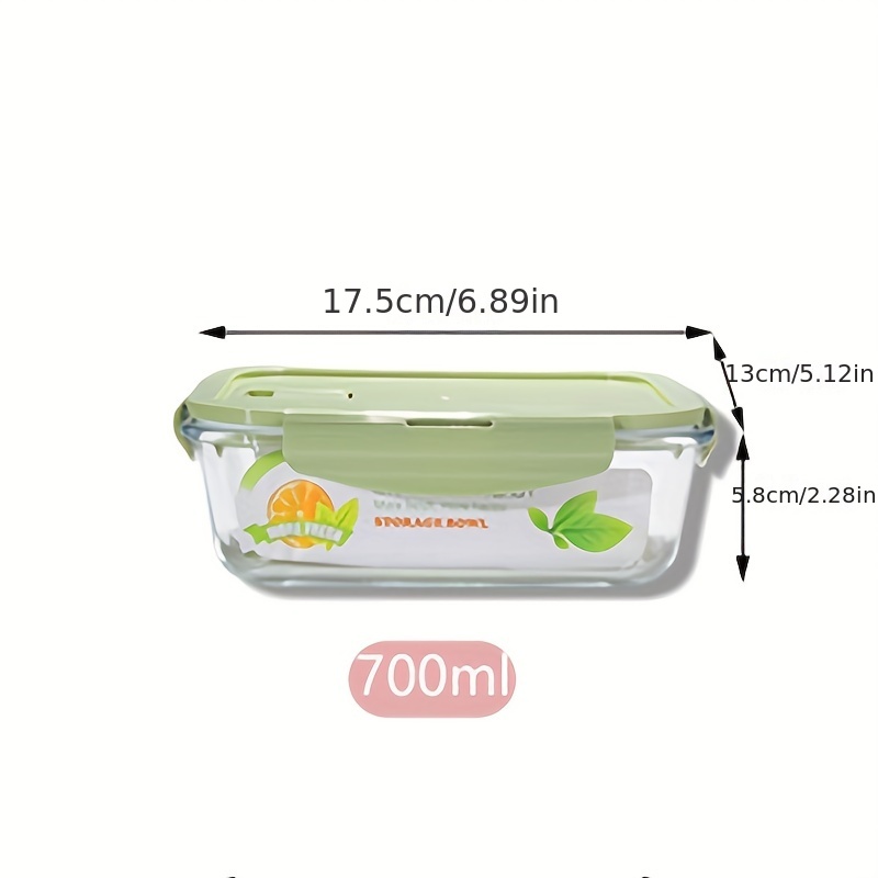 700ml 2pcs glass food containers set with pink package bag