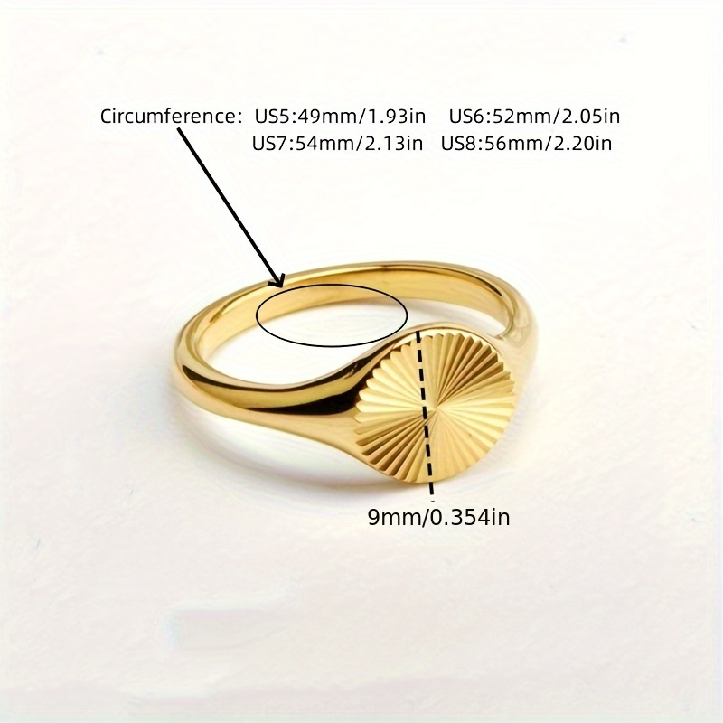 Image of 1pc Back To Stainless Steel Personalized Wave Round Ring Daily Wear