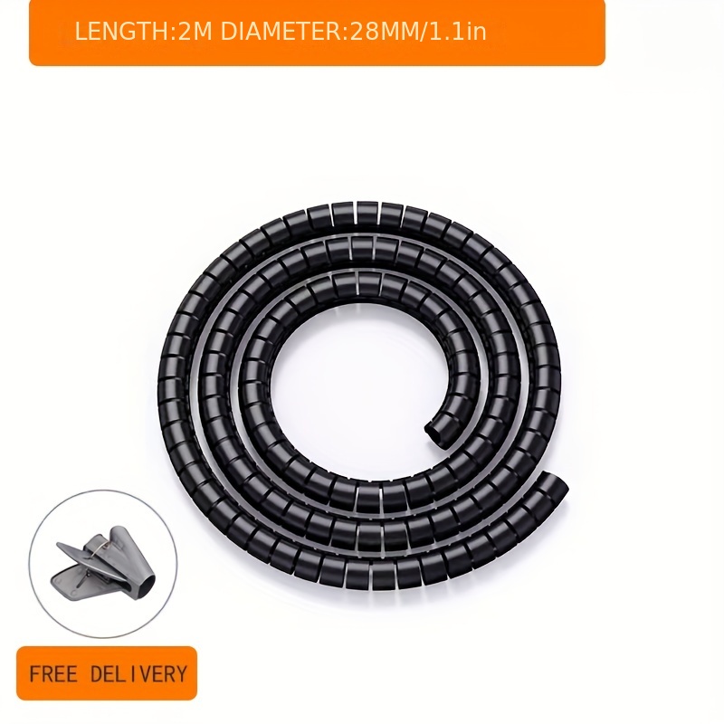 Cable Cover, 2m Flexible Electrical Cable Management, Cable Management For  Home And Office, 2m - 16mm, Black