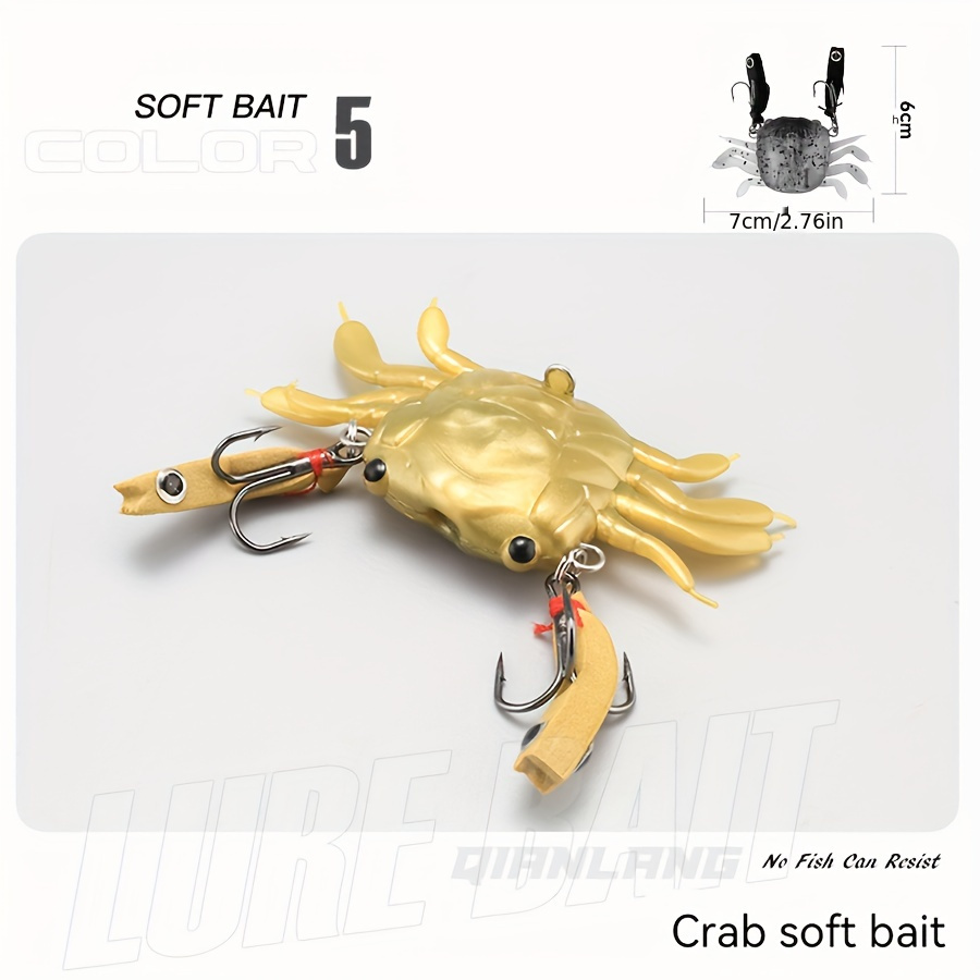 10pcs Artificial Crab Lure - 3D Simulation Soft Bait With Sharp Hook -  Perfect for Sea Fishing!