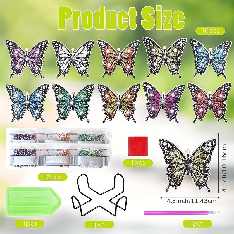 Butterfly Diamond Painting Coaster Kit Diy Shaped Artificial - Temu