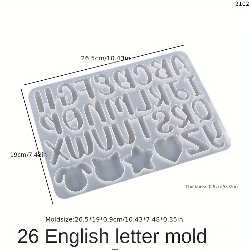 Image of Alphabet Resin Mold Kit - 26 English Letters Silicone Casting Molds For Diy Keychains, Earrings & Pendants - Jewelry Craft Making Supplies