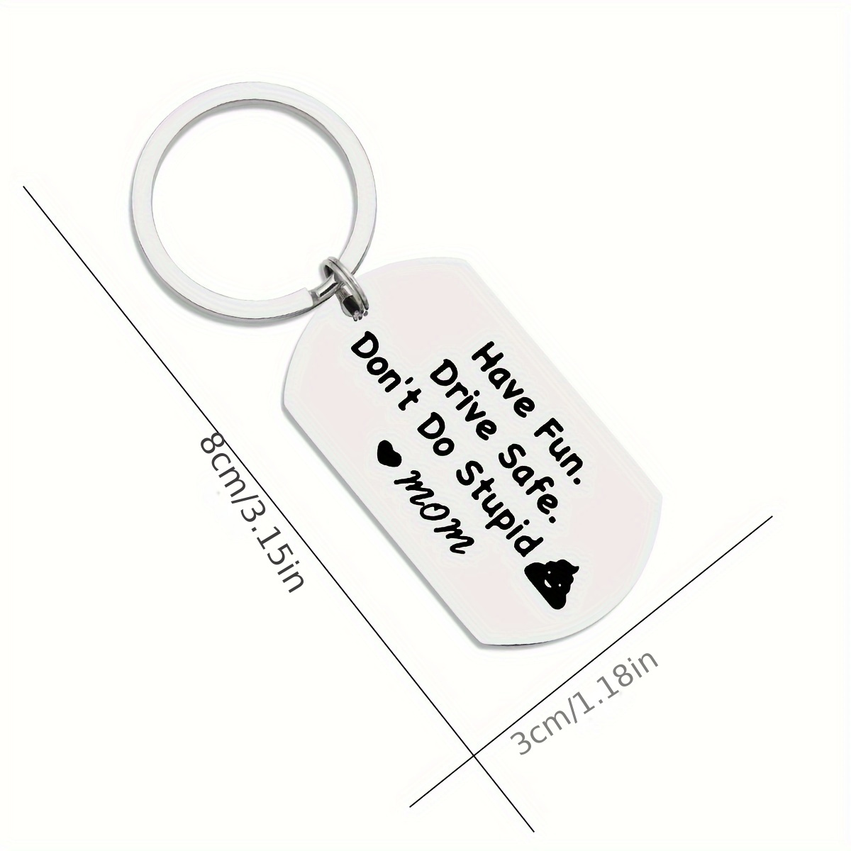 Dont Do Stupid Keychain Stainless Steel Funny Pendant - Temu
