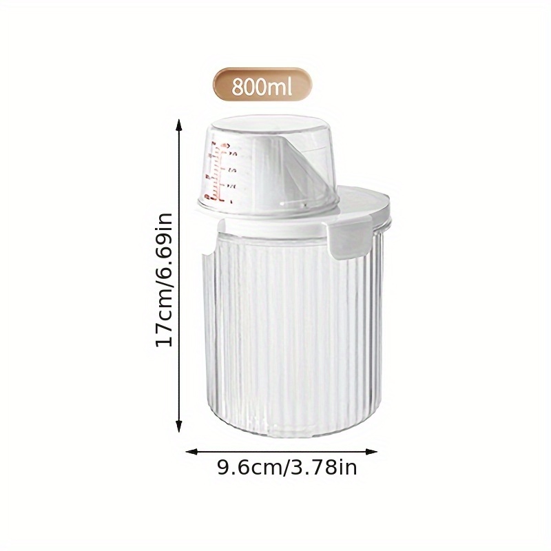 800ml Pet Food Storage Jar For Dogs, Airtight Container With Measuring Cup, Ideal For Storing Dog Treats And Additions