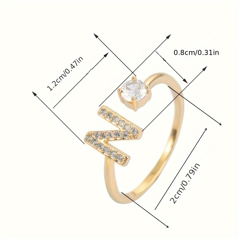 Women's Adjustable Copper Ring with Zirconia Mosaic