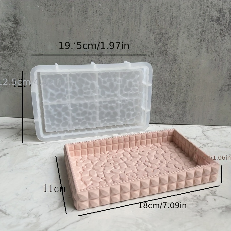Image of Large Pattern Jewelry Tray Silicone Mold - Epoxy Resin Casting, Handmade Gift Storage, Rectangular And Round