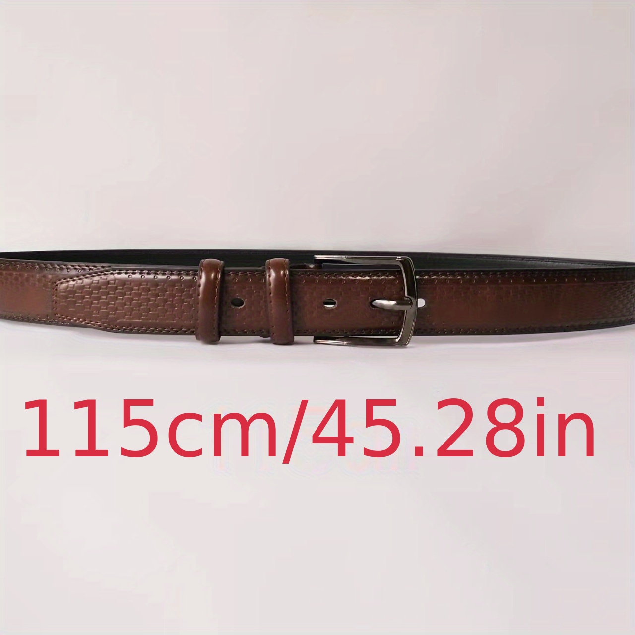 Men's Plaid Leather Belt Pin Buckle Casual Waist Strap