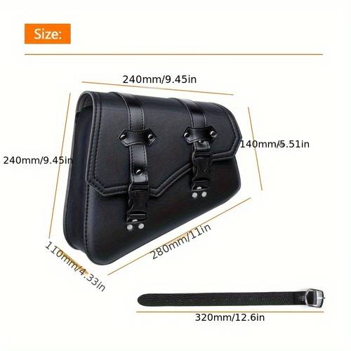a pair side universal motorcycle bag black pu leather motorcycle saddlebags side bag bag pouch black