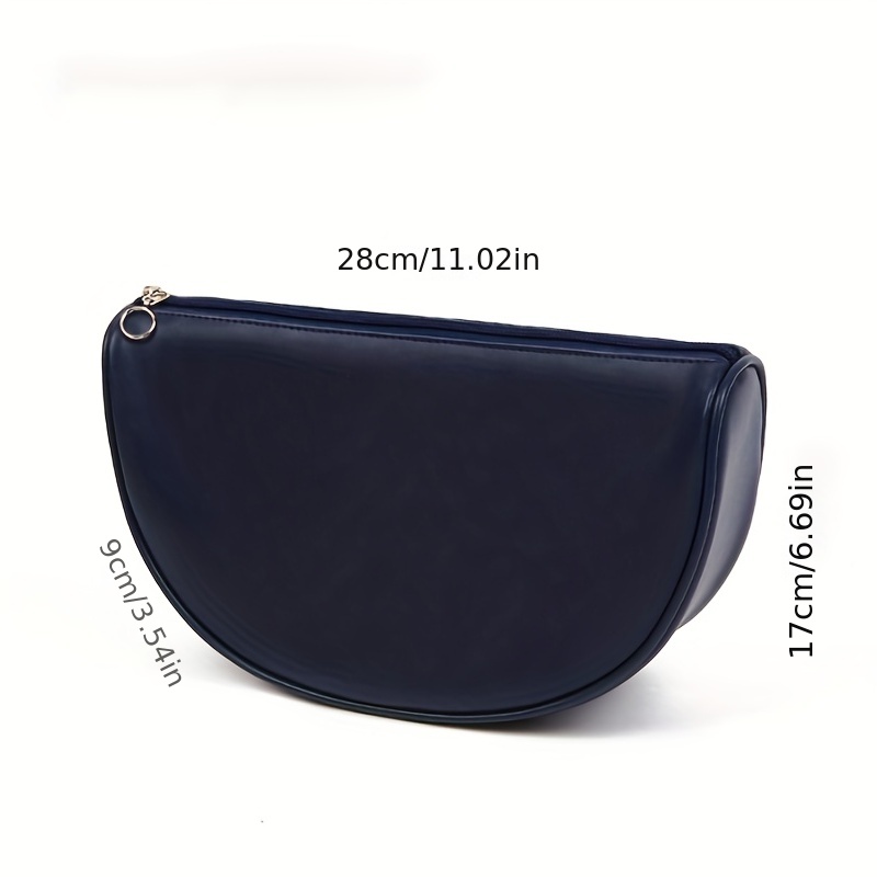 MINISO Simple Semicircle Cosmetic Bag Portable Makeup Pouch for