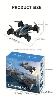 H103W Remote Control Land & Air Dual Mode Aerial Photography Drone, One Key Lift, Headless Mode, Air Pressure Fixed Height, Suitable For Christmas, Halloween Gifts details 15