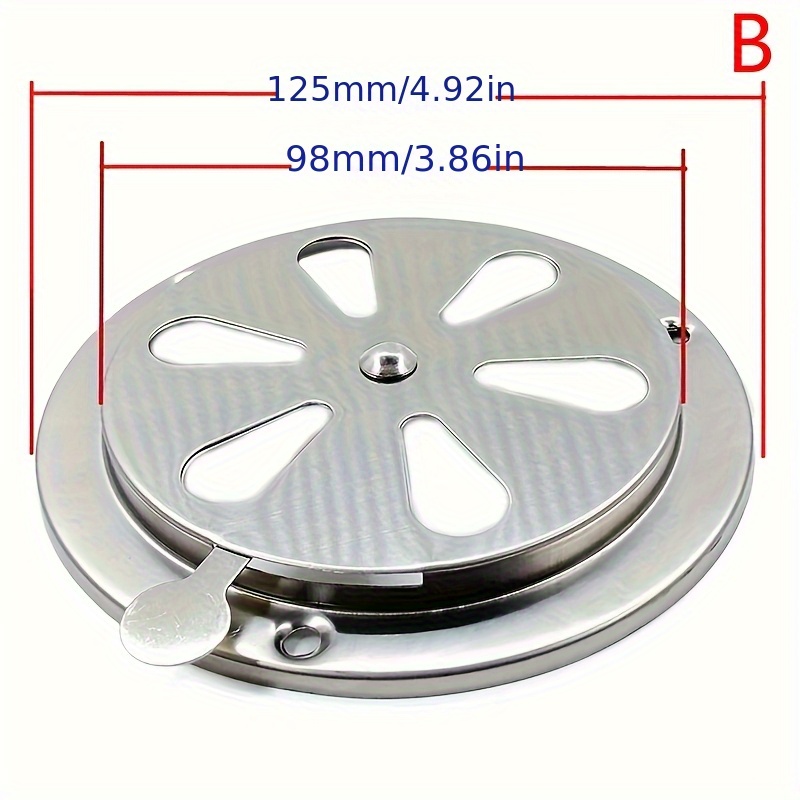 E-shop 95/125 mm Verstellbares Luftgitter Rundes Lüftungsgitter Abdeckung für BBQ Grill Smoker Abluftventil Ofen
