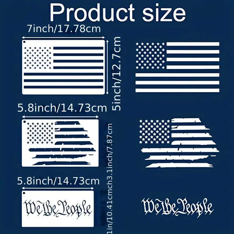 American Flag Star Stencil We The People Stencil Reusable 13 - Temu