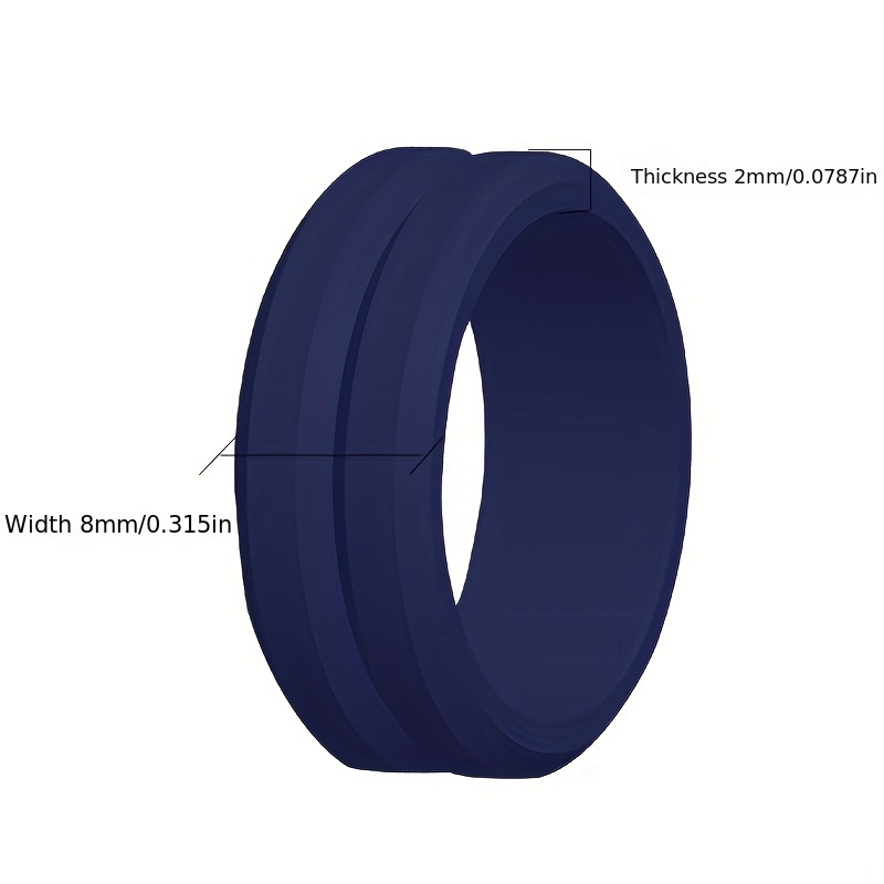 1pc Black Men's Silicone Ring, 8.7mm Sports Ring for Men,Temu