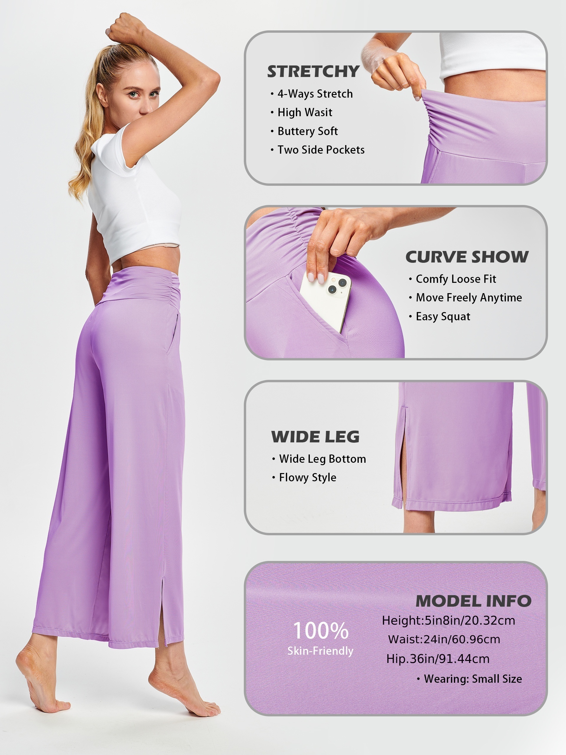 Mujeres Pantalones Pierna Ancha Pantalones Yoga Sueltos - Temu Mexico