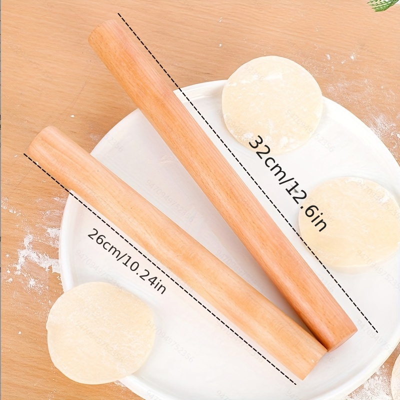  Wood Rolling Pin With 4 Adjustable Thickness Rings, Non-stick  Dough Roller For Baking, 17 Inch Pizza Roller For Kitchen supplies, Handle  Press Design For Fondant, Pizza, Pie Crust, Cookie, Pastry: Home