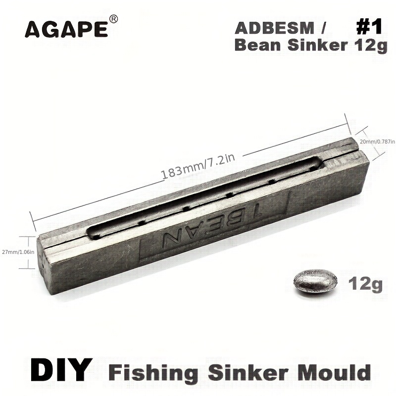 Adygil Diy Fishing Bean Sinker Mould Make #1 Bean Sinkers 6 - Temu Australia