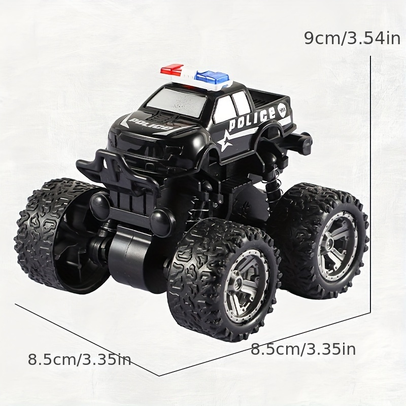 Friction-Driven Police Car Toy: Inertia 4WD, Durable, And Suitable for Ages 3-6