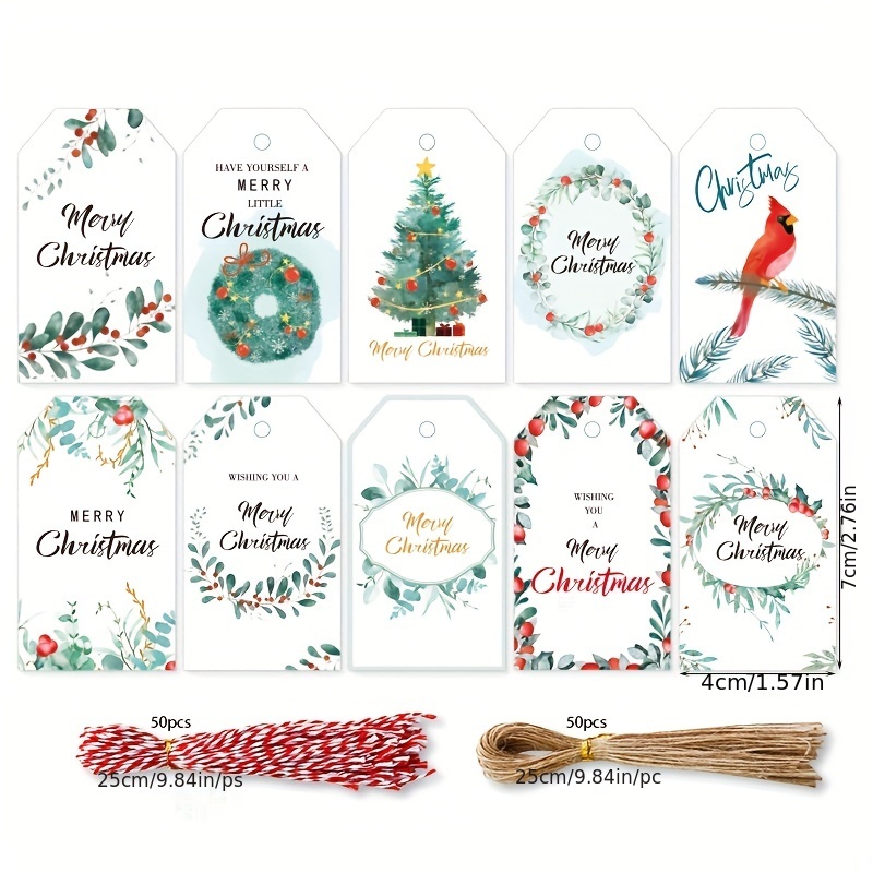 Christmas Gift Tags Brown Kraft Paper Christmas Gift Tags - Temu