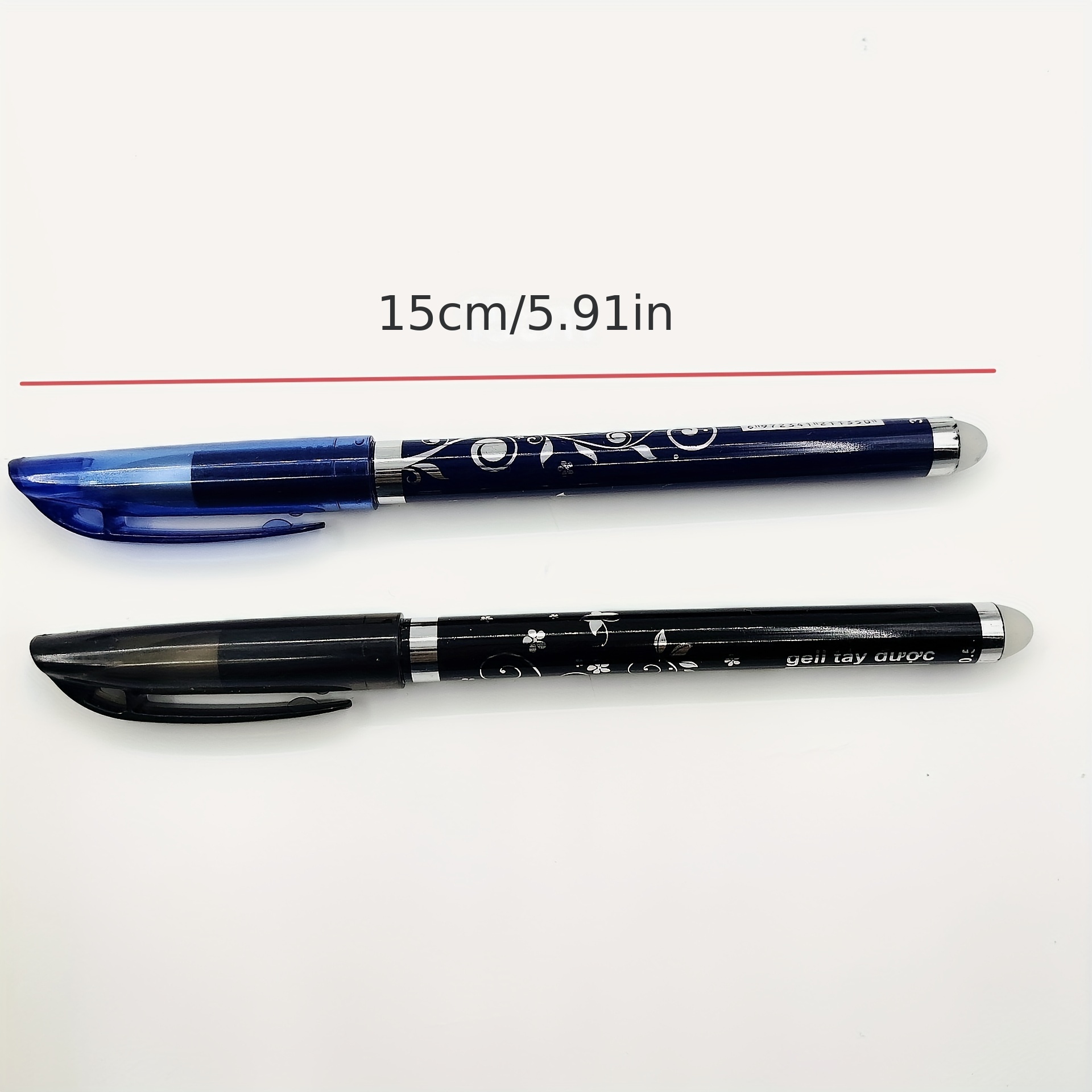 Erasable Gel Pens: Fine Point With Rubbing Head - Black & Blue