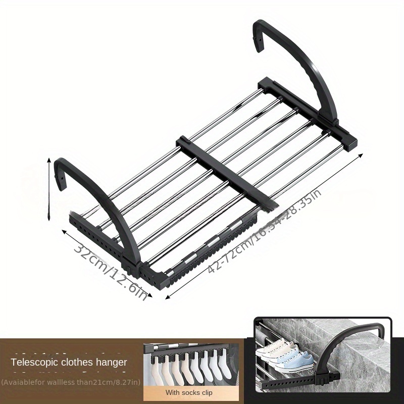 Clip-on Window Frame Clothes Hanger, Space Saving Drying Rack For