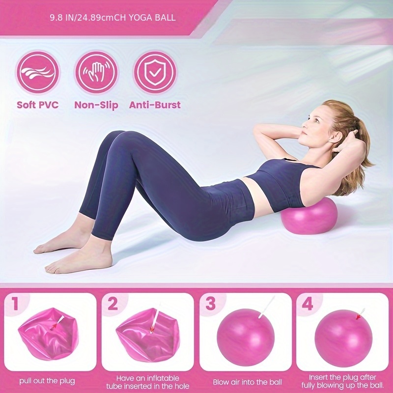 This 13pcs Strength Training Set Made of PP Material Is Suitable for Home Workouts, Featuring a 9.8-Inch Pilates Ball, a 12-Inch Yoga Ring, And Resistance Bands, Designed for Women