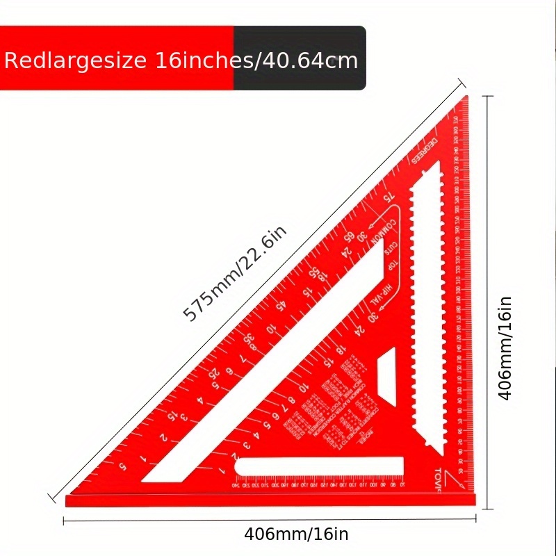 E-shop Großes Aluminiumlegierung-Dreiecklineal, 16 Zoll, 20 Zoll, Mehrwinkel-Holzverarbeitungs-Winkelmesser, 90-Grad--Lineal, Verdicktes