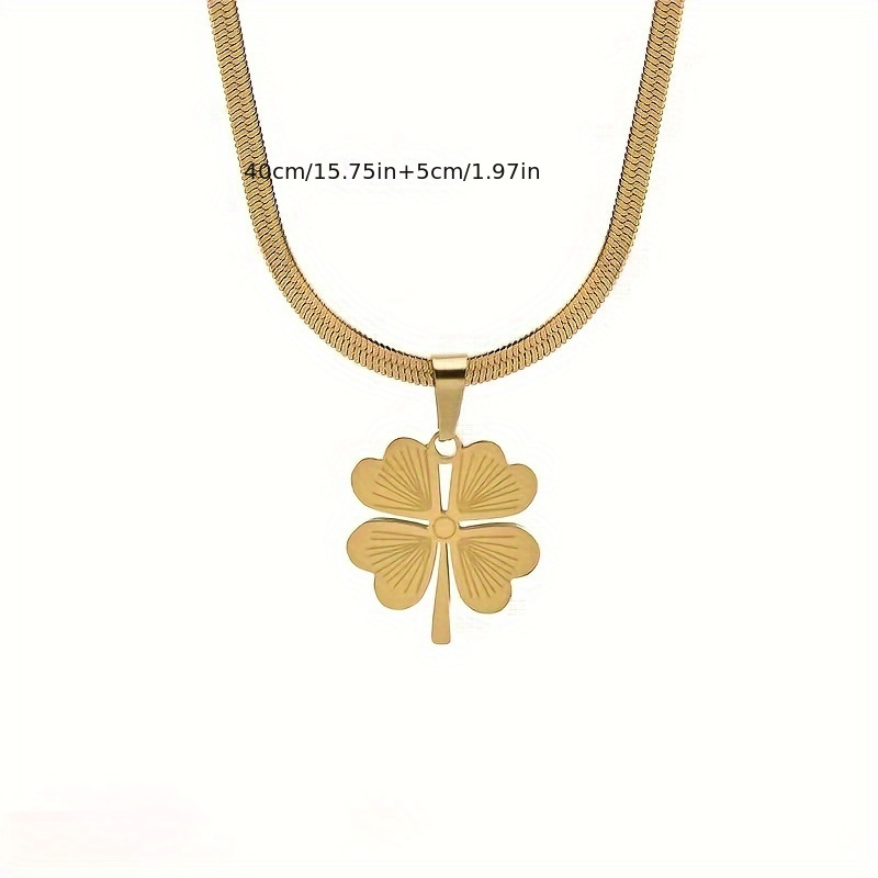 4pcs Set Jewelry Four Leaf Clover Necklace Bracelet Earrings