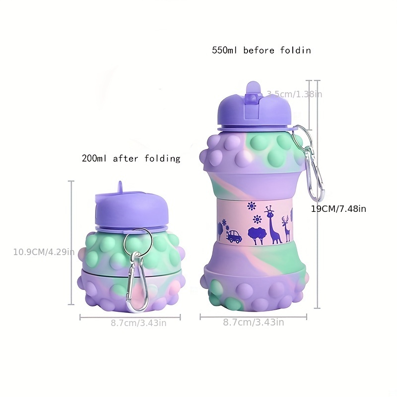 Little Charmers - 17oz Silicone Collapsible Water Bottle