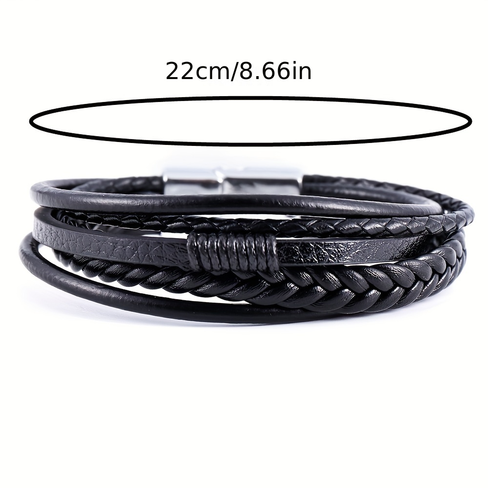 Men's Wrap Bracelet Multilayer PU Leather Braided Bangle