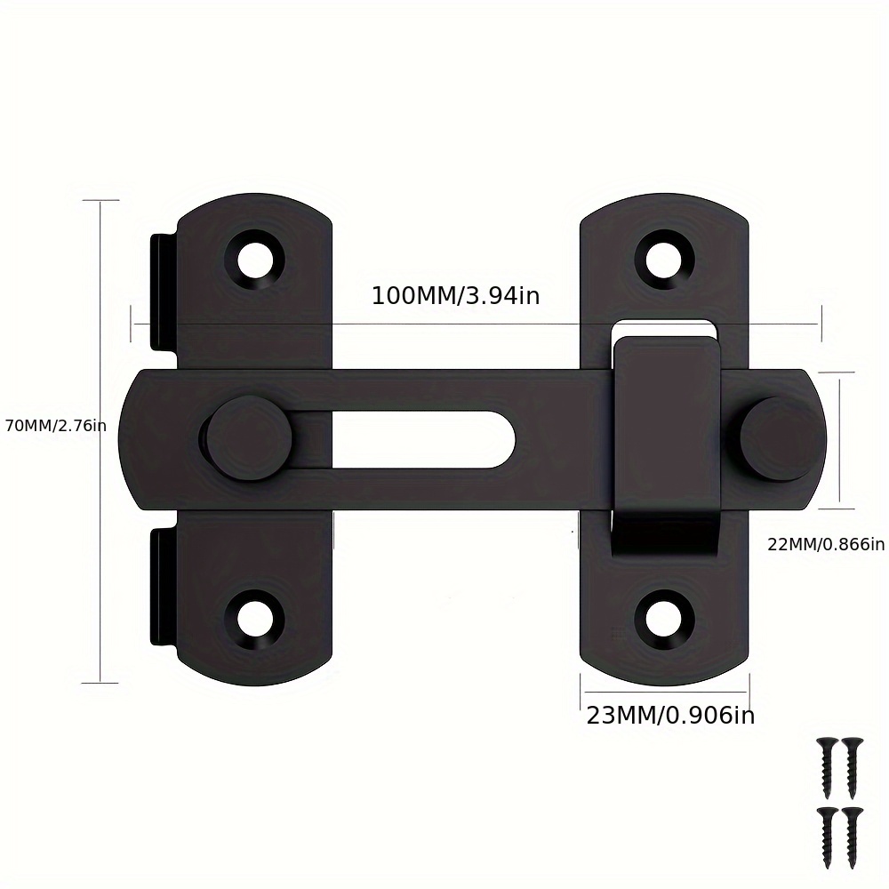 1pc Stainless Steel Barn Door Lock - 180? Flip Sliding Latch for Garage, Bathroom, and Outdoor Use, Anti-Theft Security with 2 Keys, Durable & Easy Installation