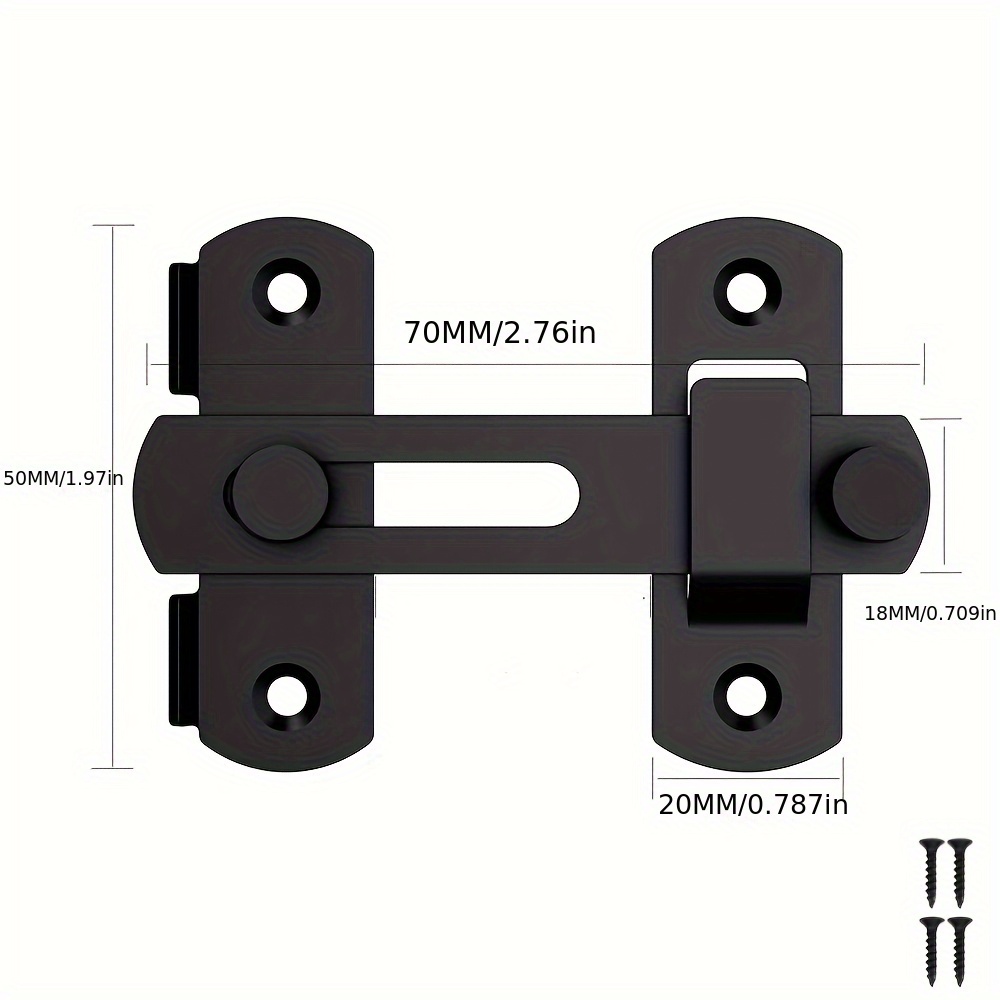 1pc Stainless Steel Barn Door Lock - 180? Flip Sliding Latch for Garage, Bathroom, and Outdoor Use, Anti-Theft Security with 2 Keys, Durable & Easy Installation